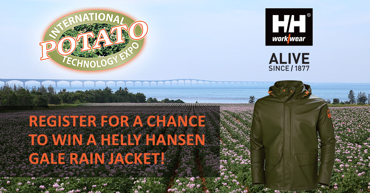 We are giving away a Helly Hansen Gale Rain Jacket on our Facebook.

Enter here: facebook.com/PotatoTechExpo…

#IPTE2024 #HellyHansen #giveaway #potatoexpo