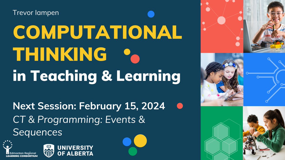Learn how to implement the CS &amp; CT concepts of Events &amp; Sequences by creating a simple maze game in Scratch in the next session of the #ComputationalThinking in Teaching &amp; Learning series with <a href="/TIampen/">Trevor Iampen</a>.

Learn more/register: bit.ly/ERLCTI577
#techIntegration