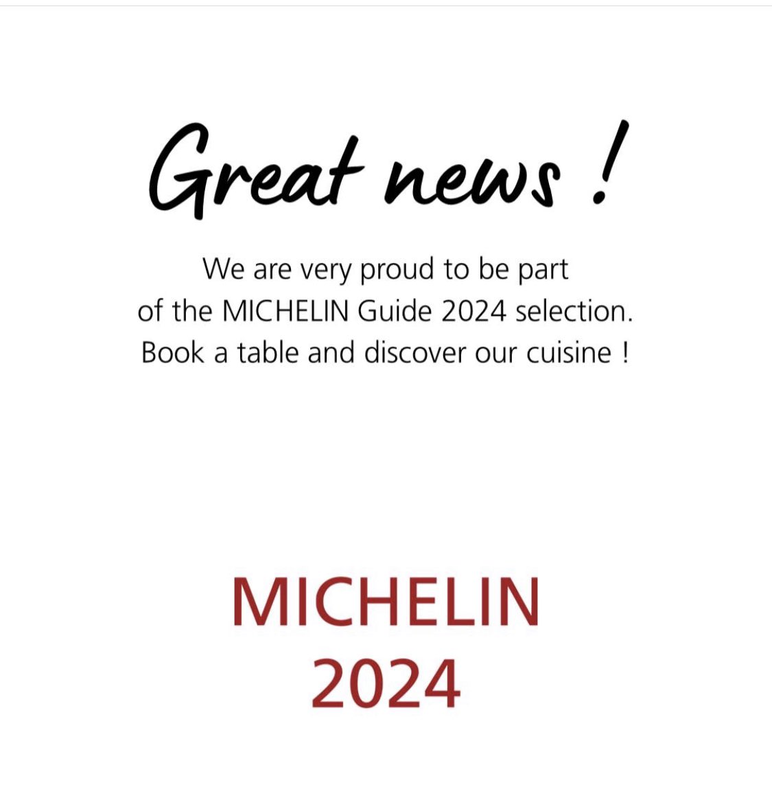 Hope to see you soon 🍽️🍷
#michelinguidegbi