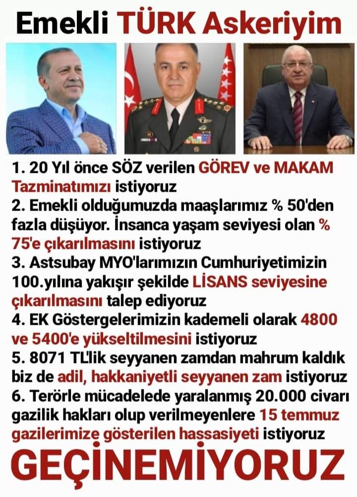 sehirli_kadir's tweet photo. #13ŞubatMSBÖnüDilekçe
 Astsubaylara artık hayat çok kötü, söz veripte yerine getirmiyenler ve hatta onların hakları için hiç bir şey yapmayanlar yüzünden."
@RTErdogan @tcbestepe @TSKGnkur @tcsavunma @isikhanvedat https://t.co/d36t0Cupi3