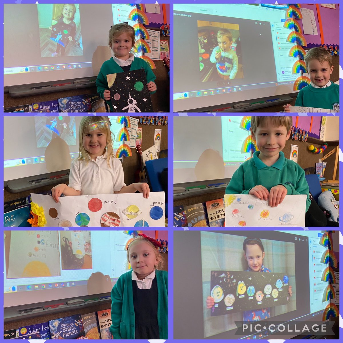 PrimaryCp's tweet photo. A fabulous end to the half term for Reception. The children enjoyed sharing their homework projects with the class, they were all AMAZING!
#moonzoom
#ambitiouscapablelearners https://t.co/tBhkd2DoZq