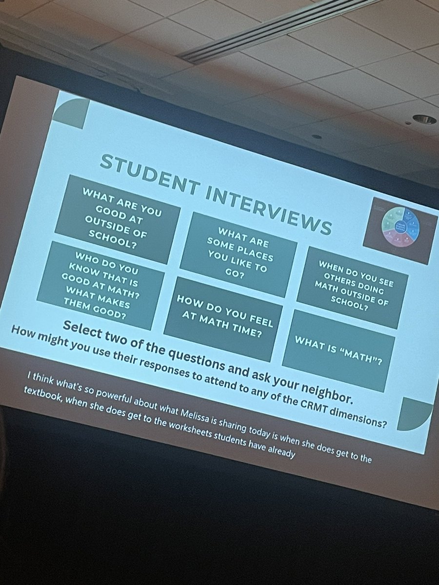 DMDelliBovi's tweet photo. My #NCTMSea2024 highlight was learning from @YehCathery & her colleagues, especially hearing success stories from a fellow fifth grade teacher. I can’t wait to interview my students! #CRMT https://t.co/8wKrMMUKI9