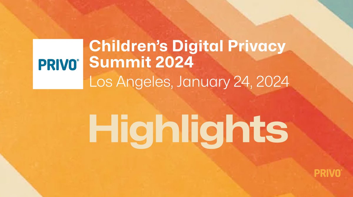 In case you missed our Children's Digital Privacy Summit here is the recap: 👉hubs.li/Q02kyqm60

#PRIVOSUMMIT #childrensprivacy #kidprivacy #COPPA #KOSA #ChildrensCode #KidTech #adtech #socialmedia #onlinesafety #AI