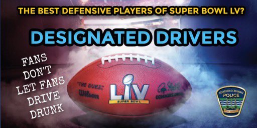KRPFTraffic's tweet image. Super Bowl Sunday is almost here; plenty of time to plan ahead, plan on a designated driver. Hope your team wins, don’t be a loser on our roadways. Keeping our roadways safe 24/7, call 911 to report a suspected impaired driver. 
@maddcanada @KRPFnb @MaddSaintJohn