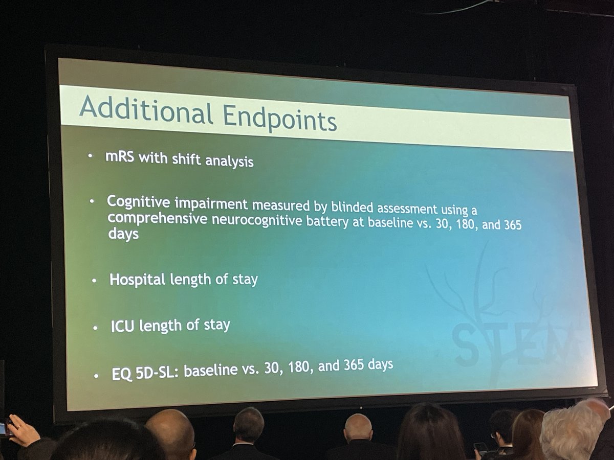 Following the path of MAGIC-MT &amp; EMBOLISE, STEM Trial (Squid Trial for the Embolization of the MMA for the treatment of CSDH) in favor of MMAE as presented by  @adamarthurmd at #ISC24. Data review ongoing &amp; additional endpoints will be very interesting.