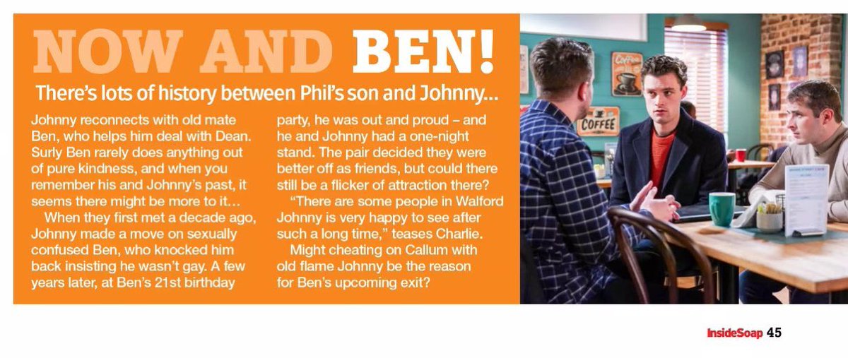 BovaryCee's tweet photo. I’m interested to see how much of Ben and Johnny’s past they revisit. I don’t think Callum really knows Johnny that well since he was Lee’s friend. Can’t wait to see if Johnny is a part of Ben’s departure. #EastEnders #Ballum #JohnnyCarter https://t.co/pi0lyKFsUY