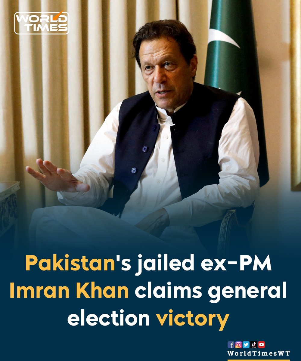 🇵🇰 #Elections2024: Pakistan's jailed former Prime Minister Imran Khan on Friday claimed victory in the country's general election in an audio-visual message created using artificial intelligence and shared on his X social media account. In the message, which is usually delivered…