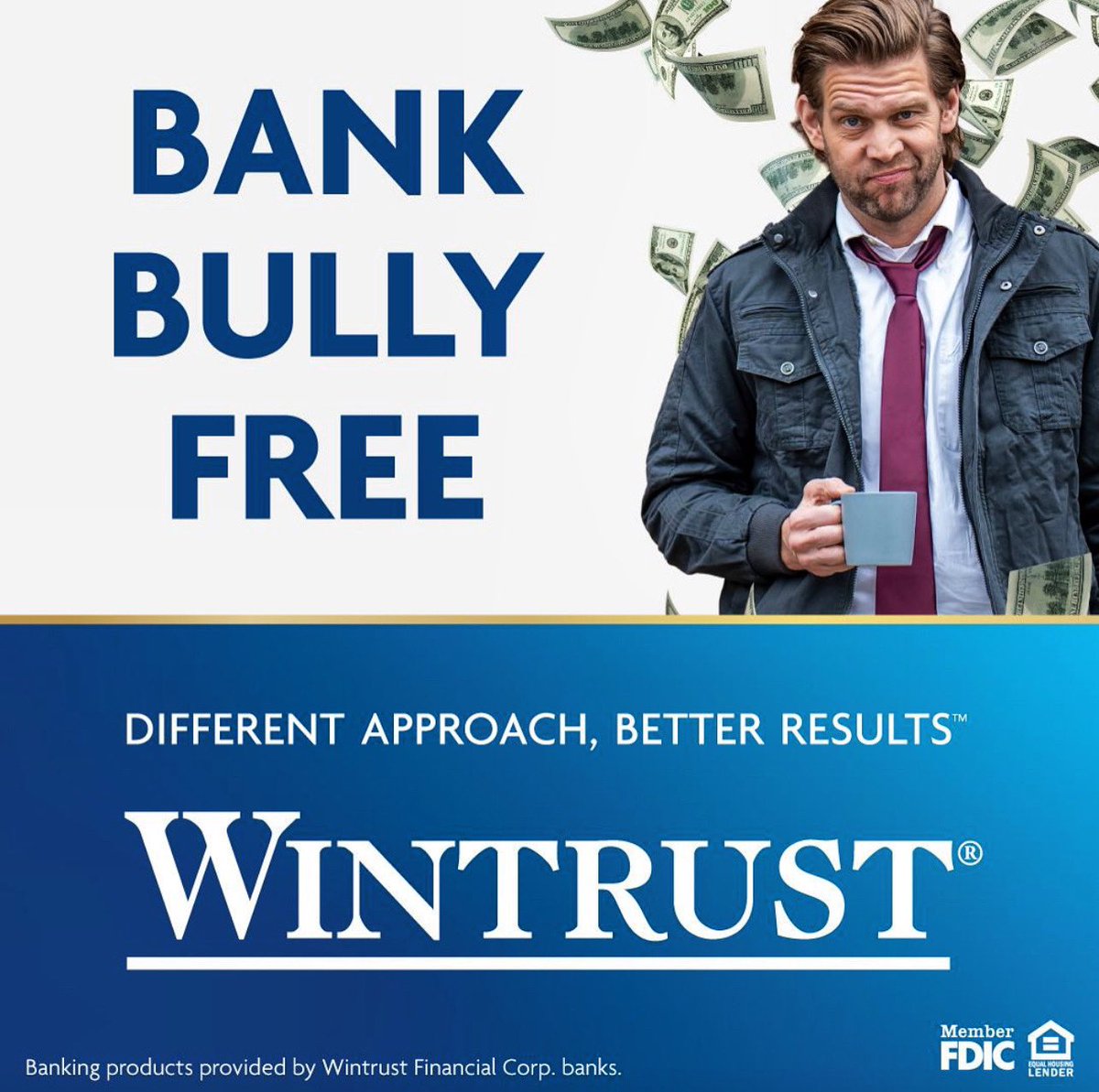 The “Big Game” just got even bigger! Join us as we challenge the status quo in our “Big Game” commercial. It’s time to show the world what @Wintrust is all about! #BankBullyFree