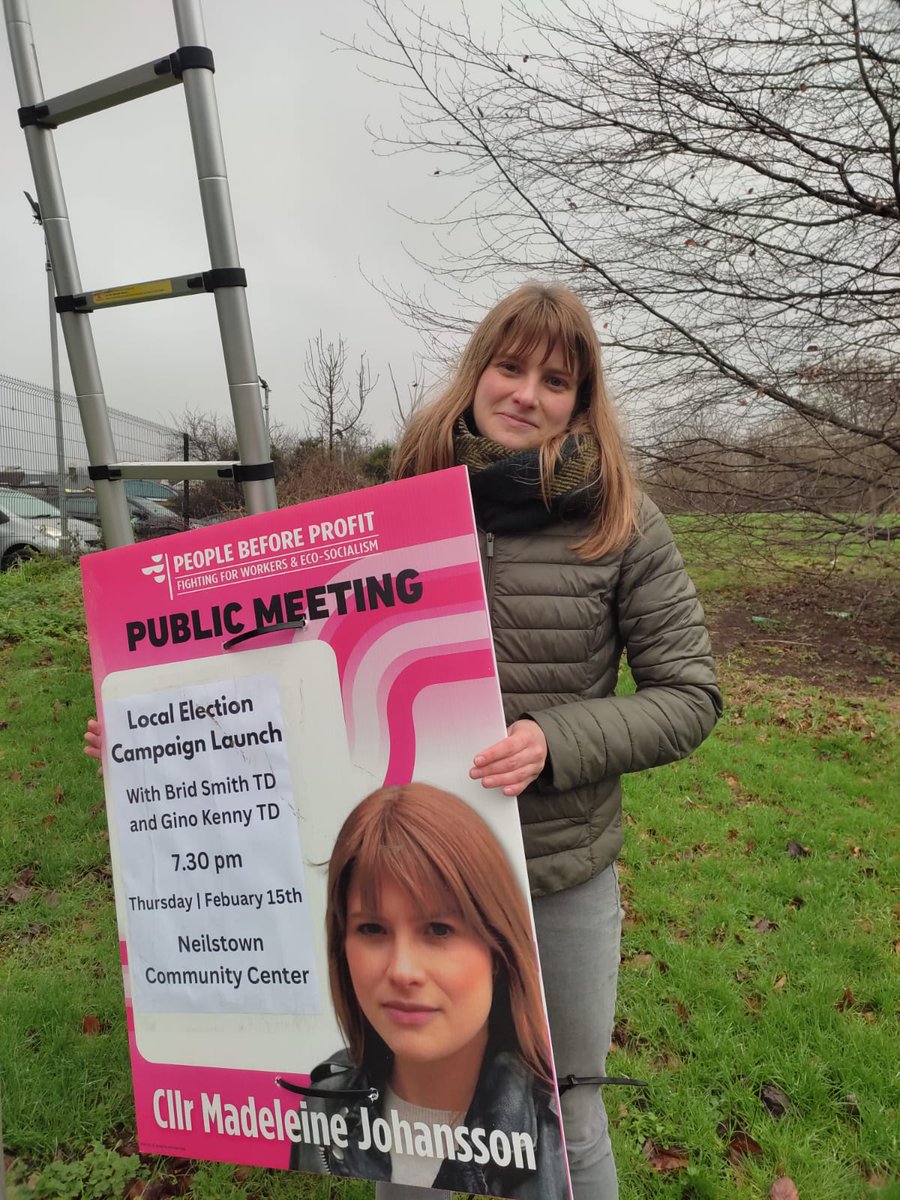 Out today getting posters up for my local election campaign launch next Thursday 15th February 7.30pm in Neilstown Community Centre. 

#Palmerstown #NorthClondalkin #Lucan #PeopleBeforeProfit #PBP