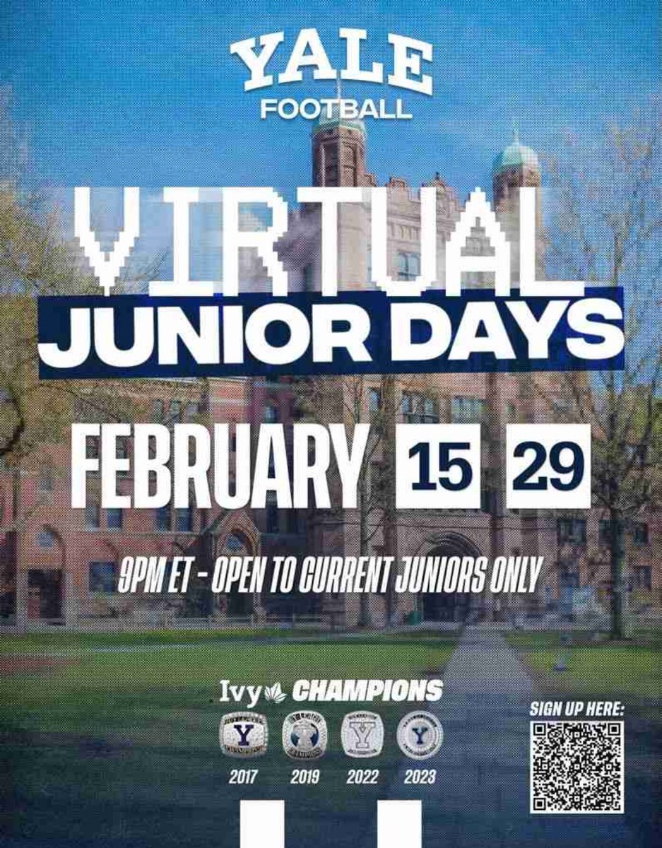 Thank you @CoachRenoYale for the virtual Junior Day invite! Look forward to learning more about the program.