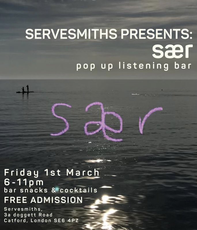 We're thrilled to announce that starting next month, we'll be opening for both sunrise and sunset! Introducing 'Sær at Servesmiths' - our pop up listening bar on the 1st Friday of each month starting March 1st!