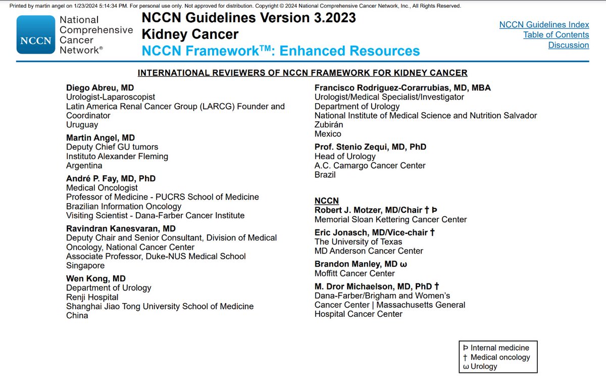 Thanks @NCCN to invite me to be a International 🌏 reviewer of #NCCNframework Guidelines for Kidney Cancer #kcsm