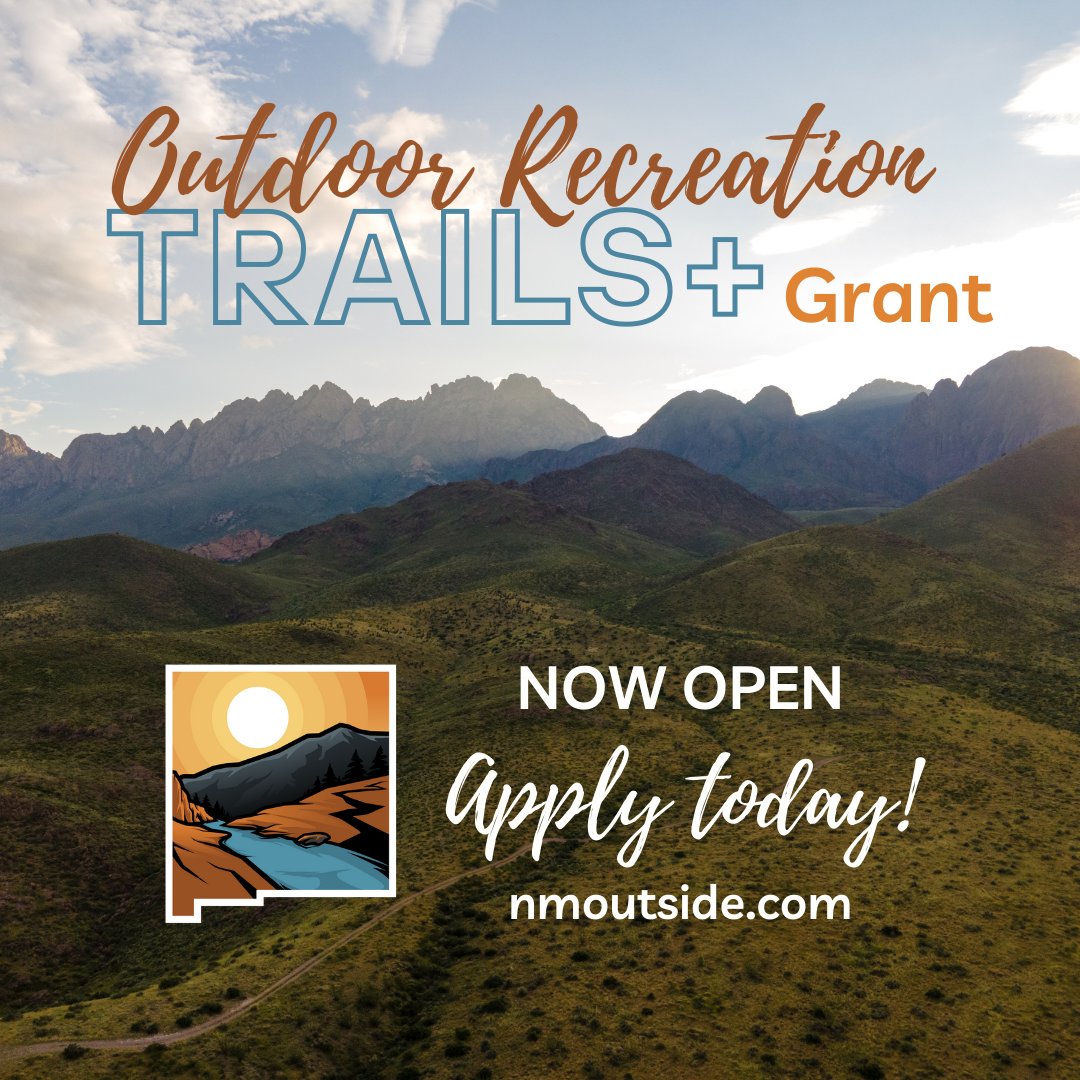 NMoutdoorrec's tweet photo. The window to apply for our latest round of the Outdoor Recreation Trails+ Grant is open!  

Seeking funding, or assistance with planning an outdoor infrastructure project? We'd love to assist you! Application &amp; full details online. Link in our bio.

#TrailsPlus #NMOutside https://t.co/xEzgAxnmvO
