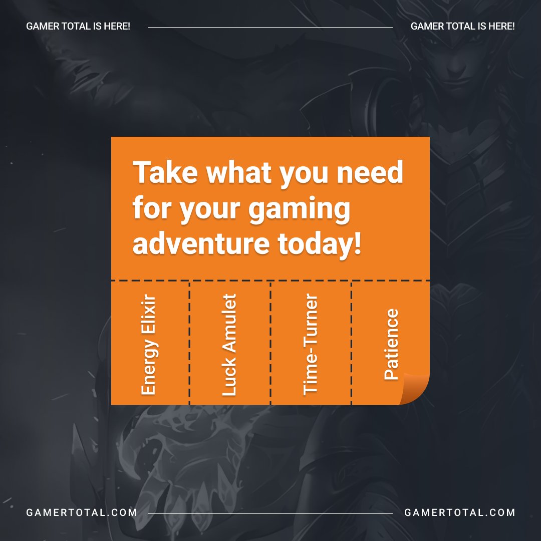 GamerTotalcg's tweet image. Gear up and conquer your gaming quests! Which essential do you need the most today?

Comment below!

#GamingEssentials #PowerUpYourPlay #GamerTools