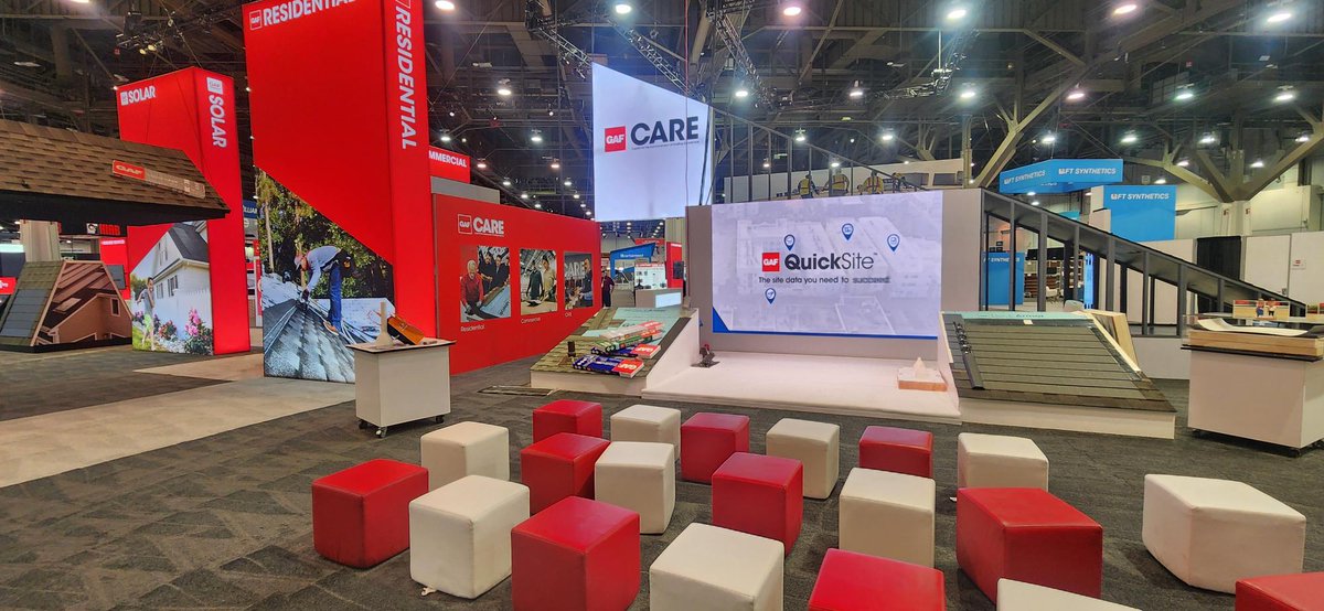 GSEAV's tweet photo. Check out some of our most recent set up’s we did at this year’s @RoofingExpo &amp; @NADAUpdate! We don’t just provide AV equipment for conventions or expositions, we also provide it for private corporate events. Call us today to see if we can help you curate your next event! 📞 https://t.co/5POnJ81UrT