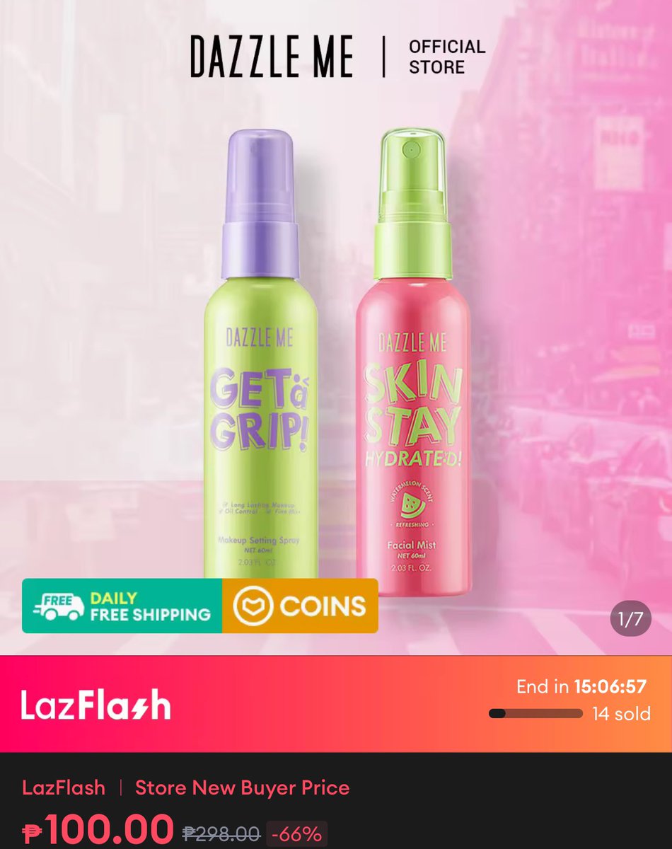 TIPIDFindsPh's tweet image. Bundle for ₱100 Place ORDER HERE: 👇
🔗s.lazada.com.ph/s.jhMix?cc

✨Makeup Setting Spray + Skin Hydrated! Facial Mist

#lazbeauty  #Faceessentials #Beautyessentials