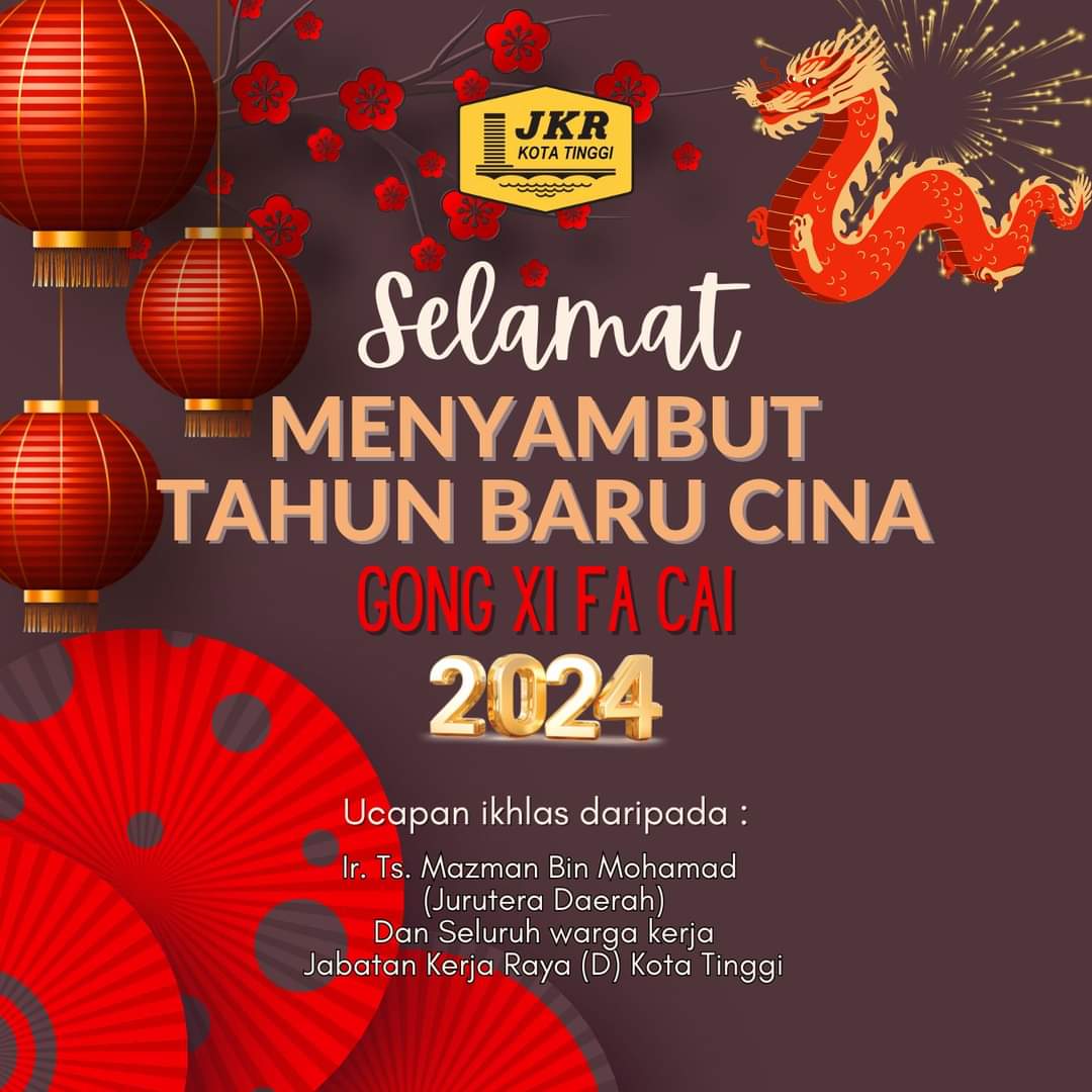 𝐒𝐄𝐋𝐀𝐌𝐀𝐓 𝐓𝐀𝐇𝐔𝐍 𝐁𝐀𝐑𝐔 𝐂𝐈𝐍𝐀 𝟐𝟎𝟐𝟒

Xin Nian Kuai Le kepada semua rakyat Malaysia yang berbangsa Cina yang meraikannya. Semoga sambutan tahun baru ini membawa kemakmuran dan kebahagian kepada kita semua.

#HappyChineseNewYear