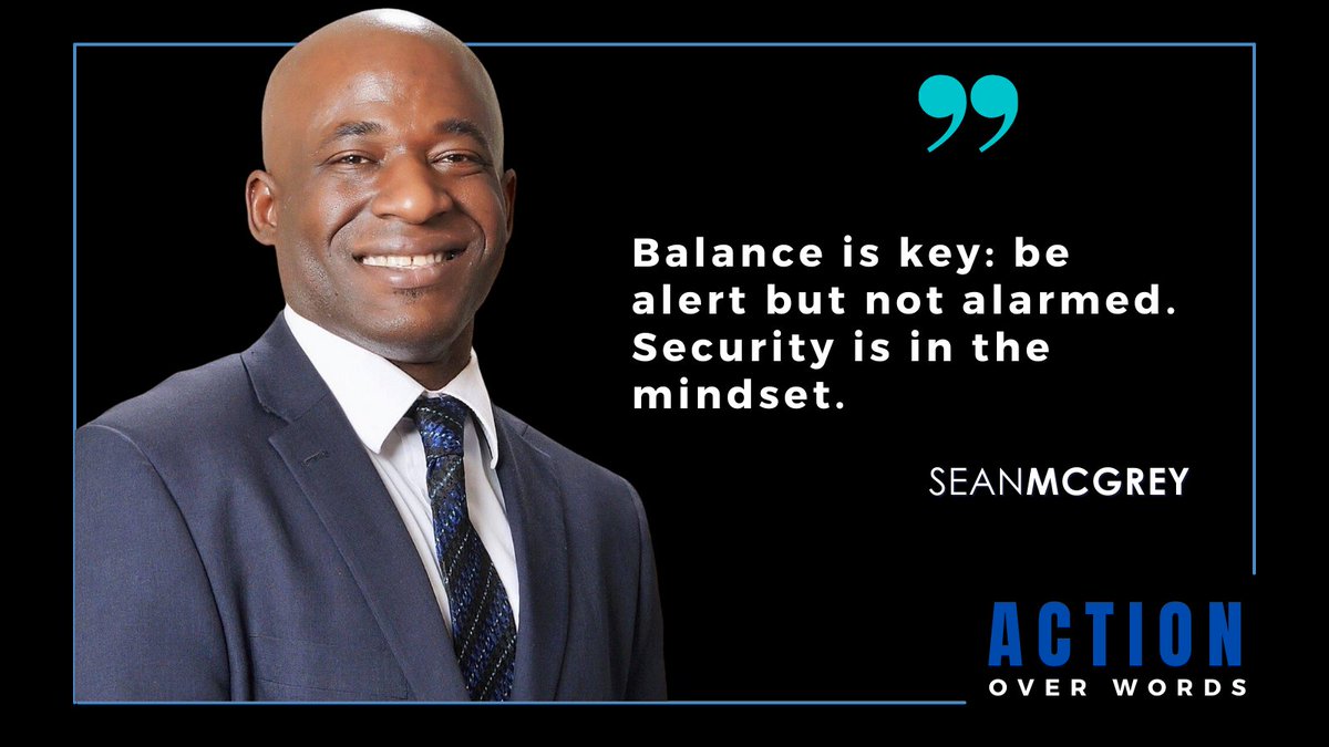 IAmSeanMcGrey's tweet image. Balance is key: be alert but not alarmed. Security is in the mindset. #SecurityMindset #AlertNotAlarmed
