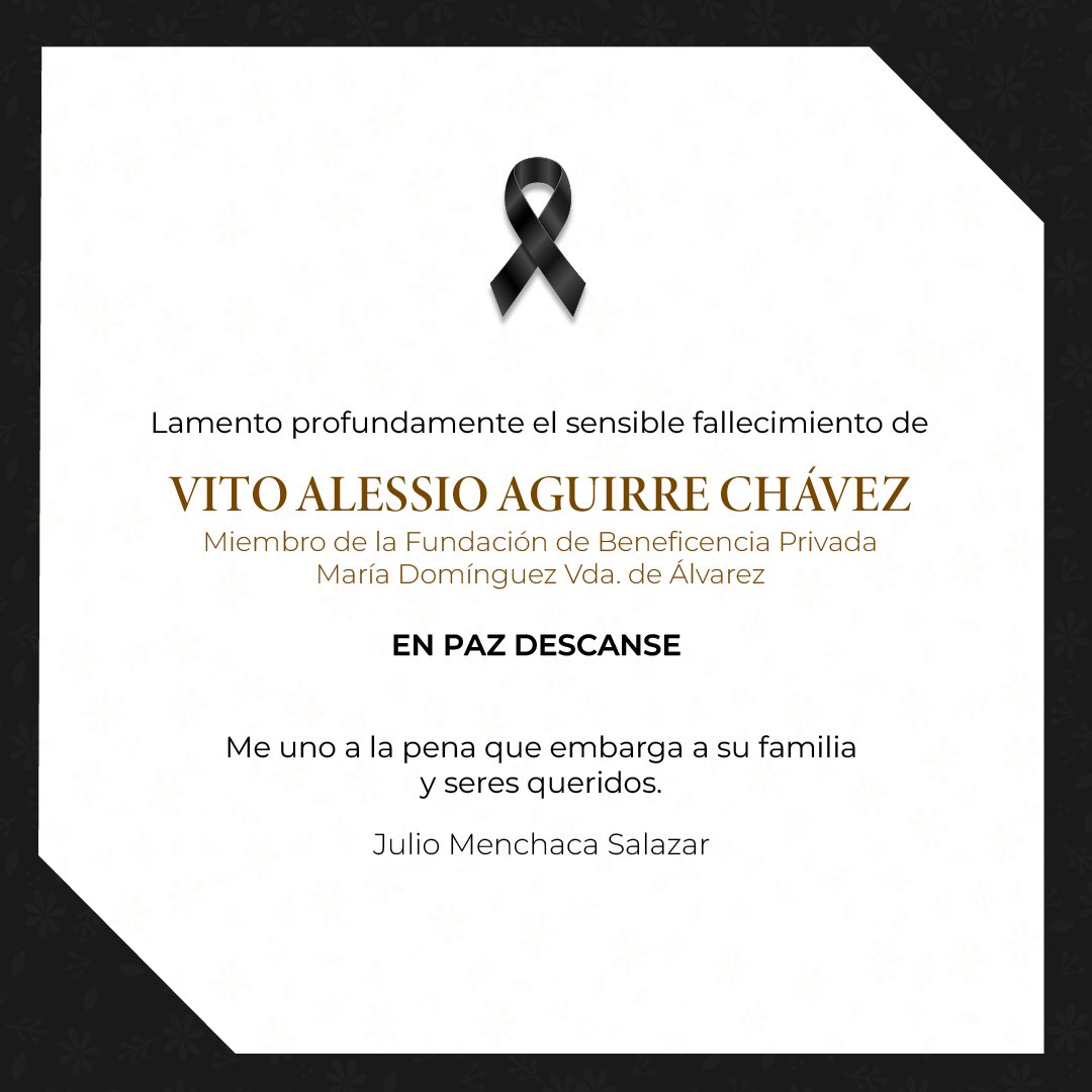 juliomenchaca_'s tweet photo. Mi sentido pésame para la familia Aguirre y seres queridos, pronta resignación. https://t.co/fDZ9p4DR4I
