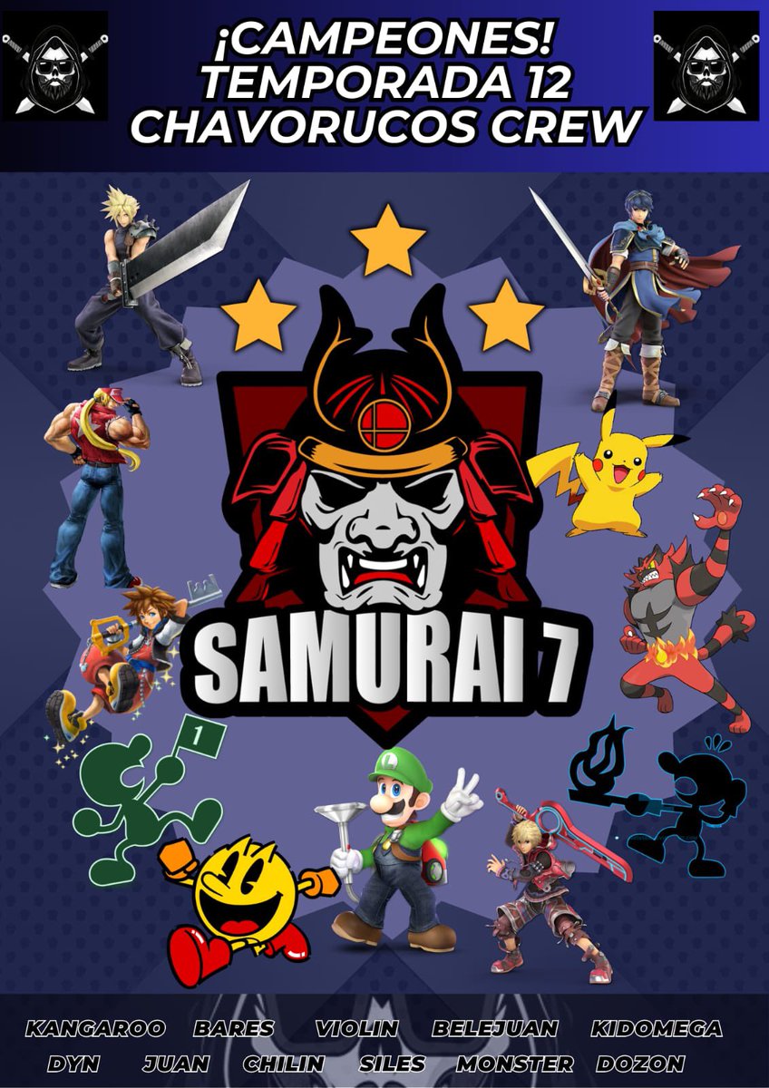 chavorucoscrew's tweet photo. Felicidades Samurai 7 por ganar la Temporada 12! Tricampeones de la liga CRC 🏆🎉 #Samurai7 #CRC #Temporada12 #Tricampeones https://t.co/PPXwrzv4RB