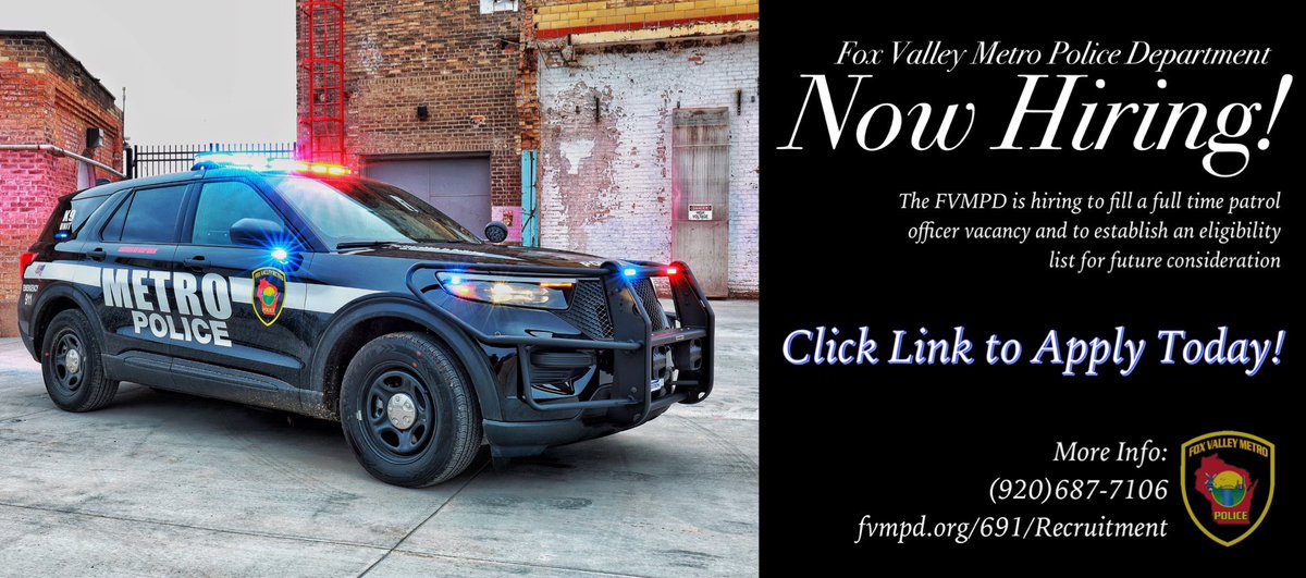 We are now accepting Patrol Officer applications! For more info, visit: wilenet.widoj.gov/employment/emp…