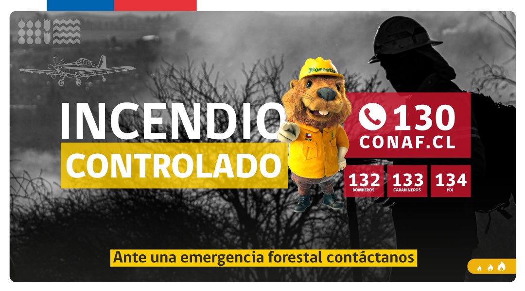 Controlado #CaminoSanAntonio, #PuertoMontt, #LosLagos Superficie preliminar➡️710,59 hectáreas.