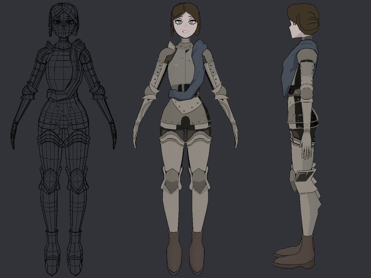 @hou_jae04 @mossacannibalis liked the design tried modelling the character as low poly lacked skills to rig it