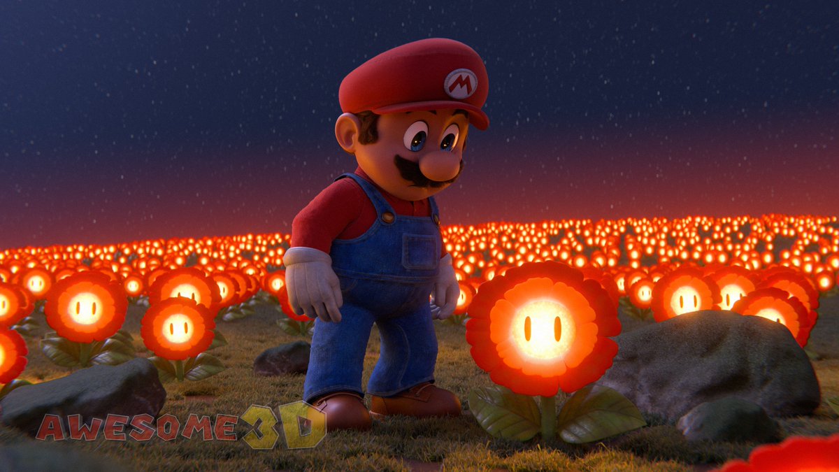 Awesome3D_'s tweet image. So a lot of you guys had some pretty good suggestions on how to improve my previous render, so here's the improved version! It turns out I forgot to add the glare in the last one lol #Mario #Supermariomovie #SuperMarioBros