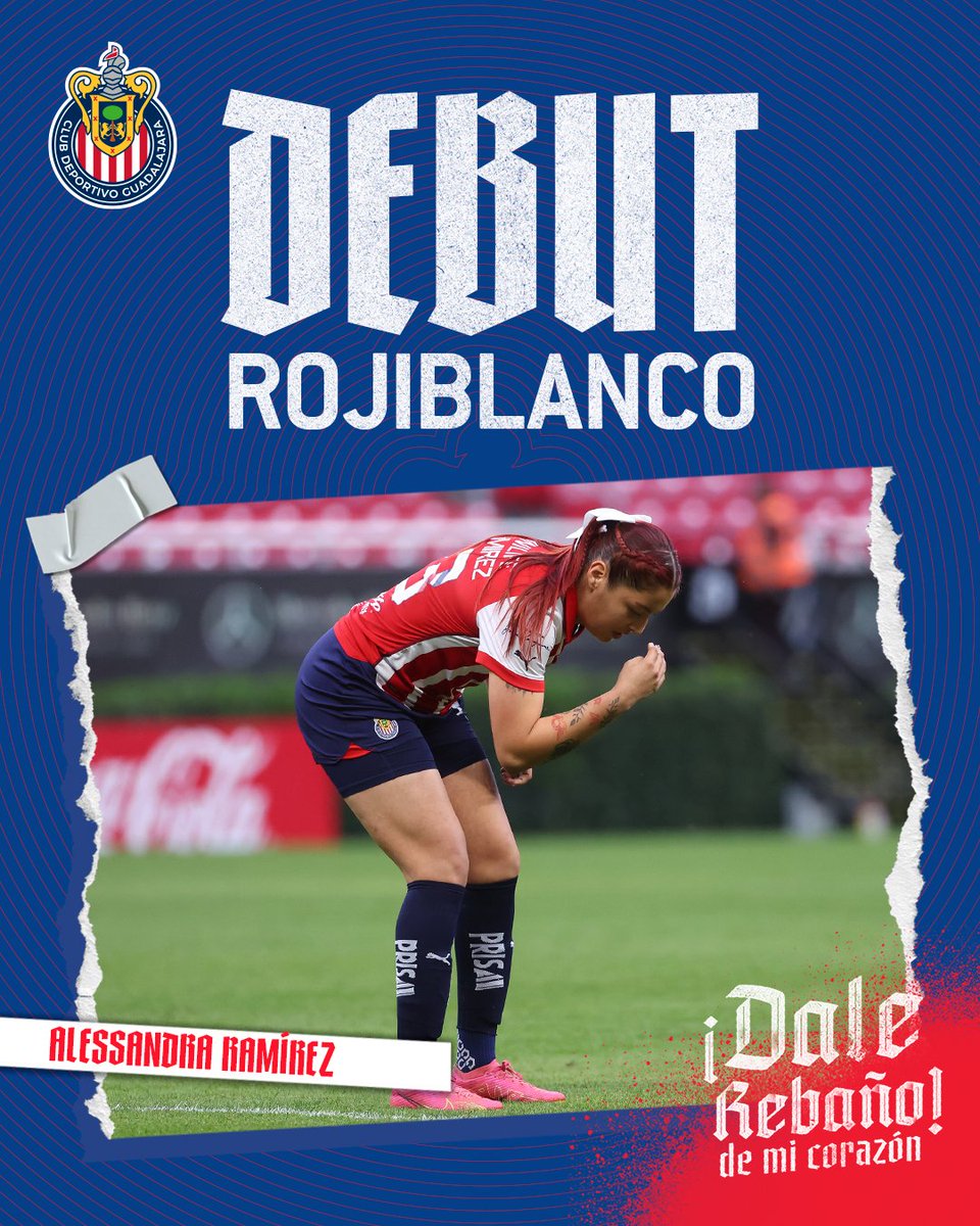 ChivasFemenil's tweet photo. ✨ ¡Que sea el primero de muchos, @r23a32! 👏🏼

🔥 Debut de Alessandra Ramírez en el máximo circuito, y que mejor manera de hacerlo que portando La Rojiblanca ⚽️

🇲🇨 TODO EL ÉXITO, ALE 🫶🏼 https://t.co/mxW9wH6zsh