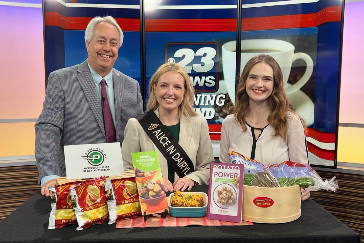 National Potato Lover’s Day may have been yesterday, but we celebrate potatoes in WI every day! ♥️🥔 Thank you to the many media outlets across Wisconsin for welcoming me to share more about this very versatile vegetable during the Alice in Dairyland Wisconsin Potato Campaign!
