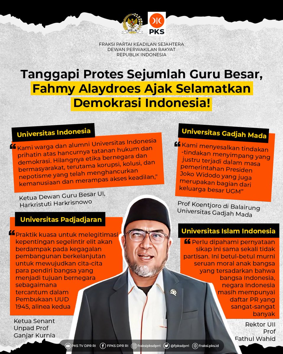 FPKSDPRRI's tweet photo. INDONESIA DARURAT DEMOKRASI‼️
MARI, SELAMATKAN DEMOKRASI DI NEGERI KITA‼️

|| @fahmyalaydroes (Anggota Komisi X DPR RI F-PKS)

#fraksipksdprri 
#PKSpembelaRakyat 
#PKSnomor8 
#CoblosPKSAniesPresiden https://t.co/6xEbZBgnuc