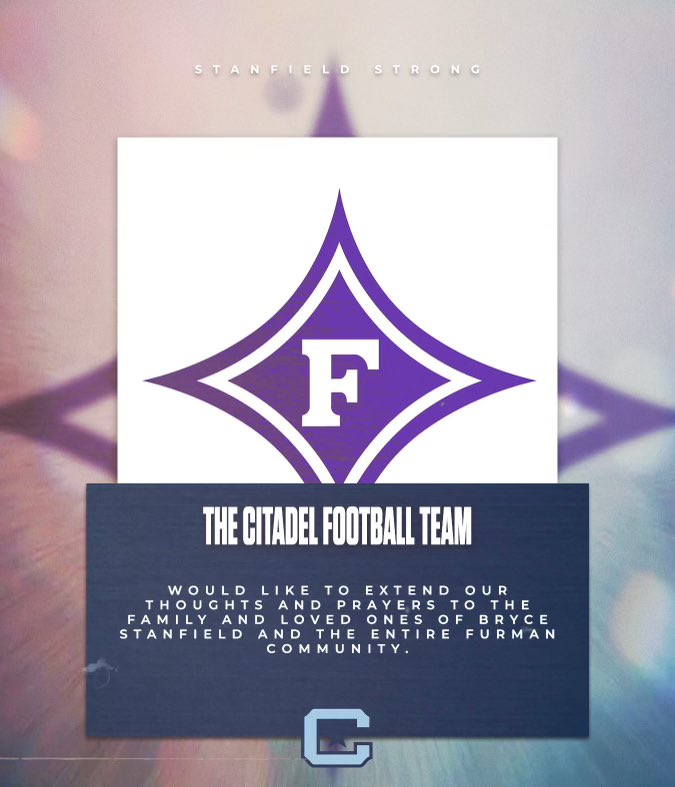 Our deepest condolences go out to the Stanfield and Furman Football families.