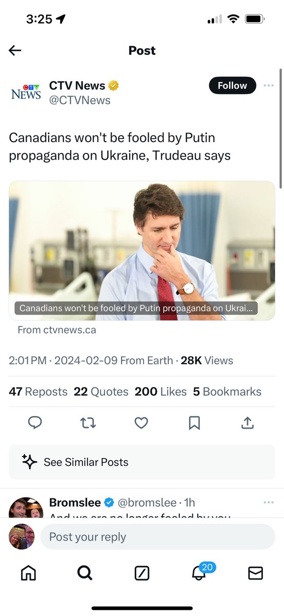 ezralevant's tweet photo. I thought the news was that Putin humiliated Canada before 150 million viewers by noting that Trudeau invited a Nazi SS officer into Parliament and gave him a standing ovation. 

But four totally “different” news companies assure me that’s not the headline. https://t.co/ozp3q23IHR