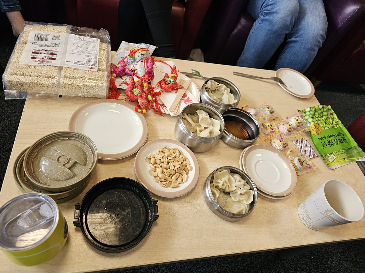 Celebrating #ChineseNewYear2024 🐲 🎊🎆with @coco3029uk who made us beautiful dumplings and gave us treats to share at our #PCD team meeting. Thank you Kewei ❤️ from us all @JaneSLucas1, Lee Baker, Gemma Fryatt, @Jannycoles @BiofilmHorton @JanaHueppe in @UHSFT @UoS_Medicine