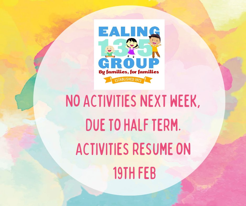 Ealing135's tweet photo. Ealing 135 activities resume on 19th February, after the half-term break. https://t.co/Agz4UpIvtn