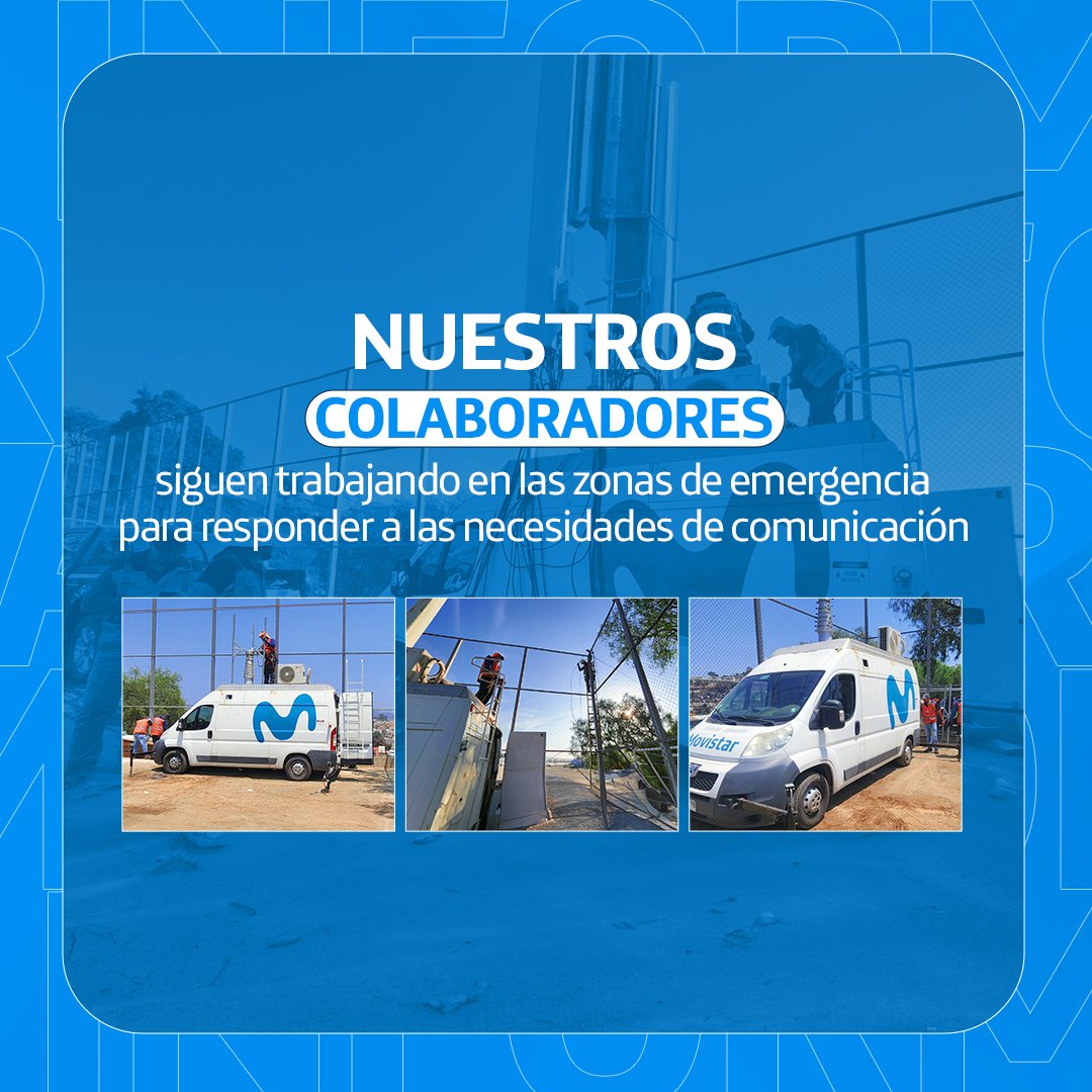 En Movistar 💙 trabajamos para apoyar en la emergencia a través de la conectividad en la V Región. Conoce sobre los sitios móviles de emergencia que hemos instalado en zonas afectadas de El Olivar y Pompeya Sur. 📡 Más info. en 👉 telefonica.cl/movistar-chile…