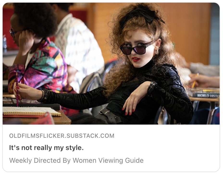 In this week's Directed By Women Viewing Guide, I wrote about two new period-set teen films, a new romantic comedy, plus five streaming gems, including a three essential documentaries about Black and Palestinian liberation.