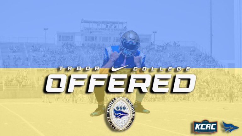 After a conversation with <a href="/_Coach_Meza/">Armando Meza-Casillas</a>, Im excited to announce that God has blessed me with my first offer to <a href="/Tabor_Football/">Tabor Football</a> ‼️