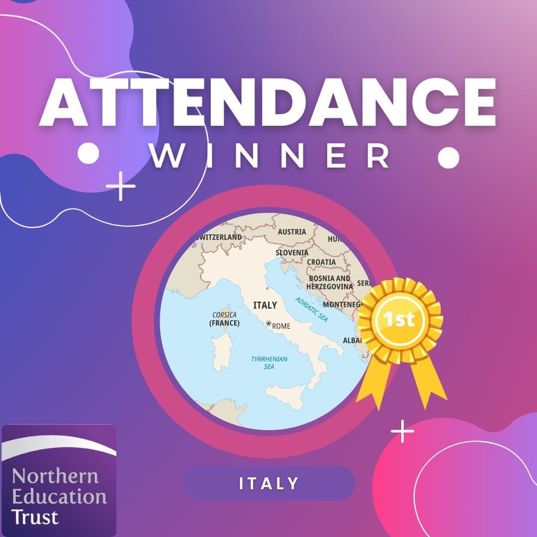 Well done to this weeks attendance winners, Italy #Proud #AttendanceMatters