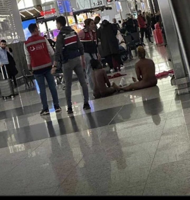 ChinasaNworu's tweet photo. Just imagine  what some of our women did in Istanbul airport #Turkey, just because they were to be deported . 
This is very  shameful . How can people respect you when your women behave in this manner? . 
 I know they will Be sent to jail from this airport  and later be deported for this behavior.
@real_IpobDOS