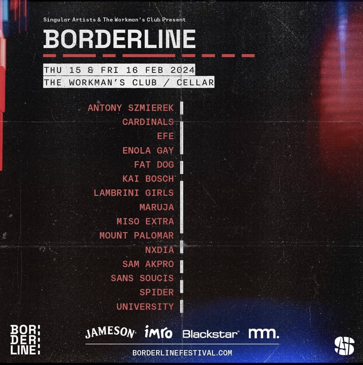 Any photographers/ videographers that want to cover @Borderline_Fest next week, get in touch with me plz. 15/16th Feb at Workmans 📧⬇️ michelle.whitehead@singularartists.ie
