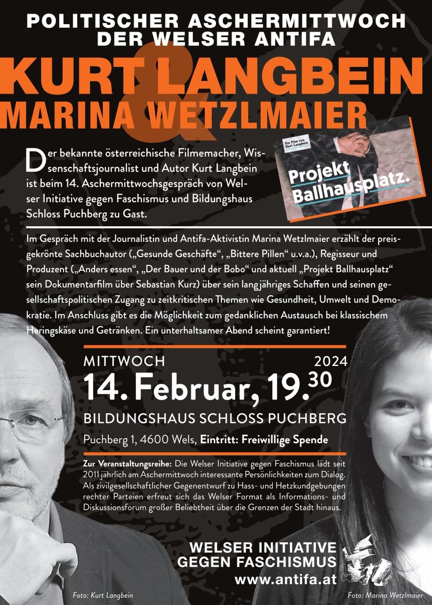 #stadtwels #wels <a href="/KurtLangbein/">Kurt Langbein</a> <a href="/MWetzlmaier/">Marina Wetzlmaier</a> #politischeraschermittwoch #ried