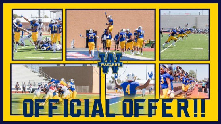 am_blvd7's tweet photo. #AGTG after a conversation with @QuentinRhoder I’m blessed to receive an offer from Wayland Baptist University 🔵🌕@coachQ_13 @shamar_thomas11 @CoachSwag08 @WaylandBaptist @CoachKedH @Nightrydas7v7 @MarkRussellQB @PrepRedzoneTX @CISD_Recruiting @cisd_sports @CoachAlexK https://t.co/FgNf8JlZ9x