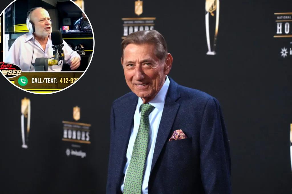 nypost's tweet photo. Joe Namath surprises legendary sports radio host Ron Cook on his final day https://t.co/wmLxS5oA5F https://t.co/AxLWG1FWiB