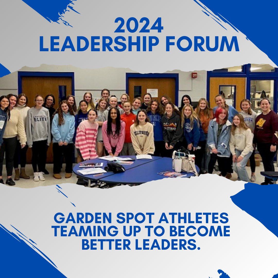 Check out these Garden Spot athletes who meet monthly to develop their leadership skills and abilities!
This all-female leadership forum spans grades 7-12 and nearly all sports are represented!