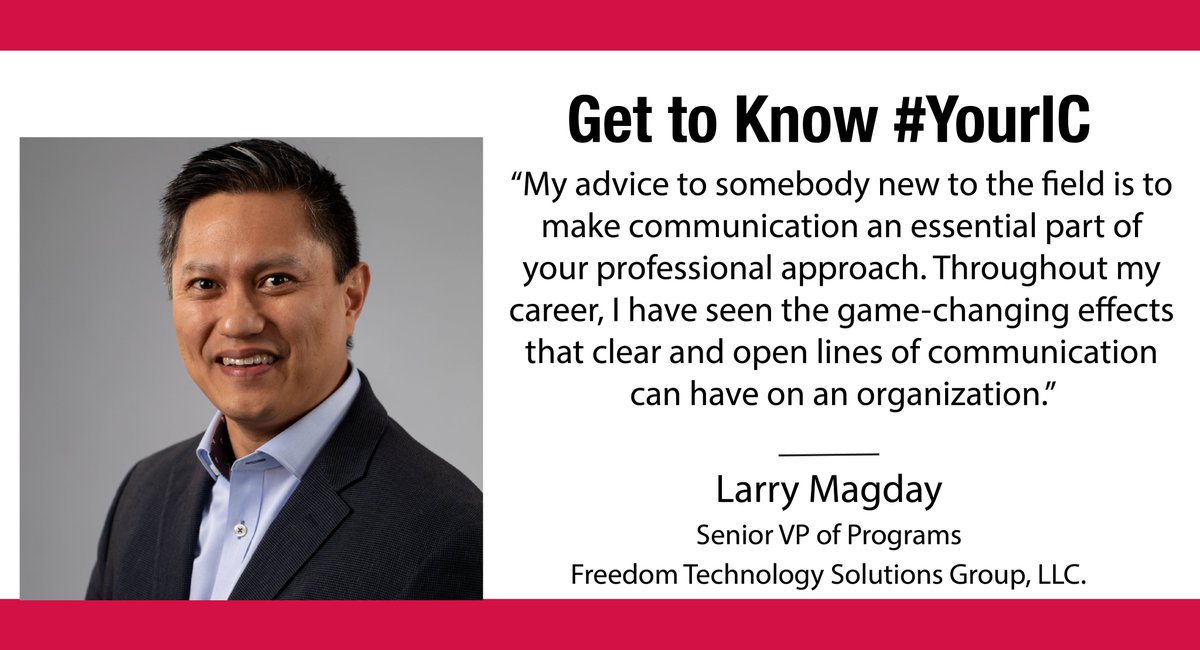 INSAlliance's tweet photo. Get to Know #YourIC

Today we are spotlighting Larry Magday, PMP, Senior VP of programs, @GOFTSG_!

Check out Larry’s profile to learn more about his inspiration behind working in the IC, advice to early professionals, mentorships he’s had, and more!
>> https://t.co/EFbJDHijMb

#IntelligenceCommunity #NationalSecurity