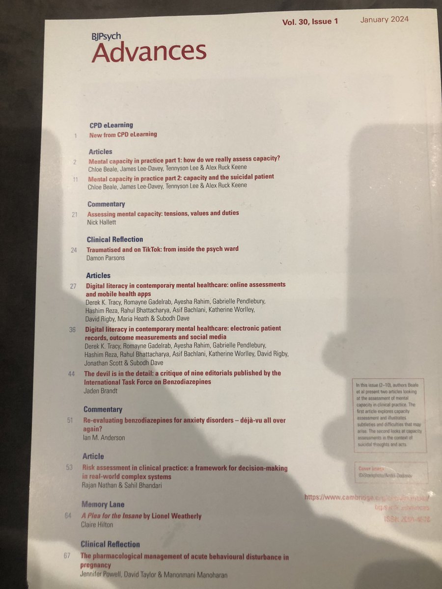 Finally got hold of al paper copy of @TheBJPsych #advances Most grateful 4opportunity 2b a co-authors of this 2 part series on #digitalliteracy. Thank u again2 @Derektracy1 4this amazing leadership c this #datamatters @subodhdave1 @AyeshaRahimCCIO @reza_hreza @PendlesGabriel