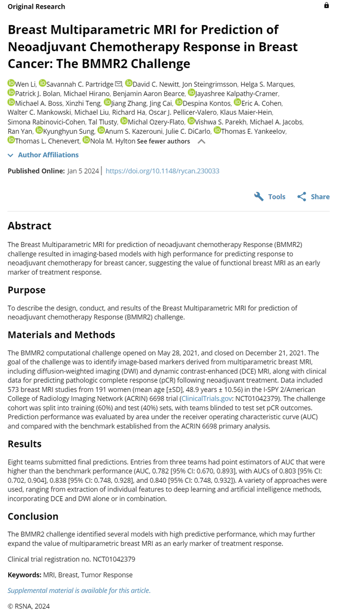 Happy Friday to our #CancerImaging community! Check out the articles in our Special Collection on Breast Imaging. Thank you to Guest Editor @BonnieJoeMD and Guest Deputy Editors @pinkerdk and Masako Y. Kataoka for their hard work! pubs.rsna.org/page/imaging-c… #Cancer @luker_md