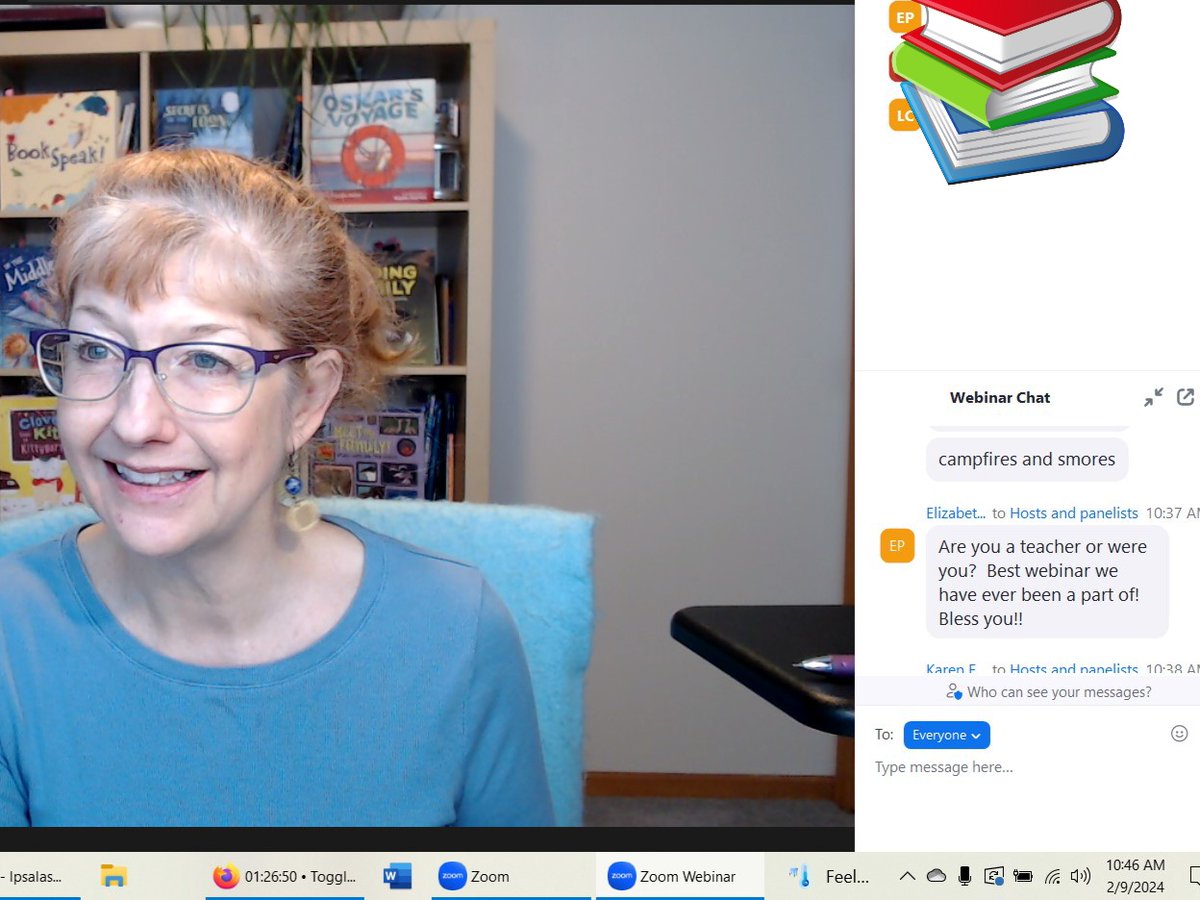 LauraPSalas's tweet photo. I had the loveliest comment during a virtual field trip this morning. Engaging kids on Zoom can be tricky, and I work hard at it! This was so affirming β€οΈ #authorvisits #virtualauthorvisits https://t.co/F8K7cobaXu