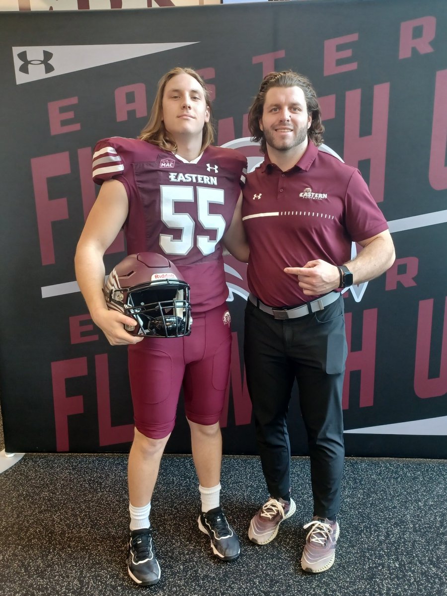 ArchHunsicker55's tweet photo. After a great visit at @EasternU and conversation with Coach @dluke54 I am proud to announce another offer to play at the next level. Thanks @CoachMacEU for inviting down.
@EUEaglesFB 
@Coach_Crock 
@ZephyrsFootball 
@CoachAndyMarino https://t.co/itn8vmIPI8